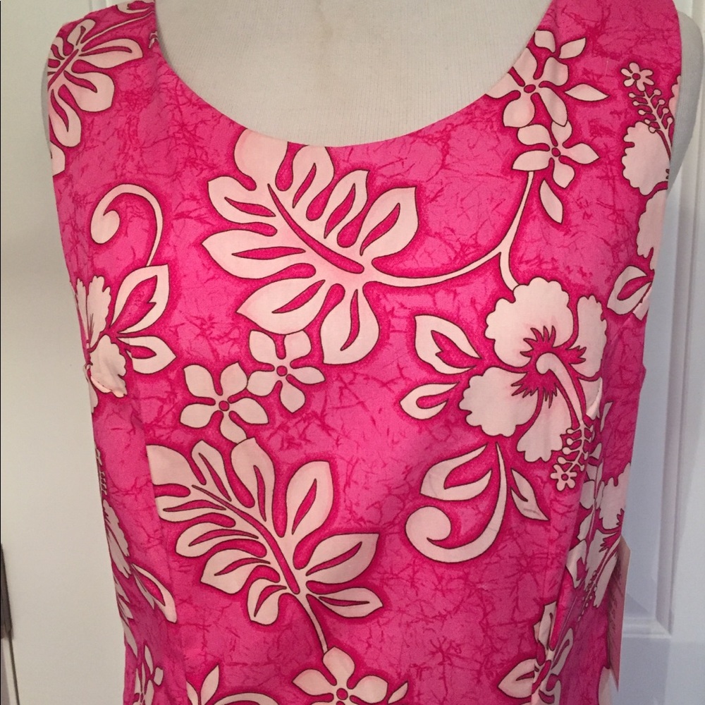 NEW ALOHA REPUBLIC DRESS HAWAII PINK WHITE FLORAL MINI SLEEVELESS Size S - Picture 2 of 8